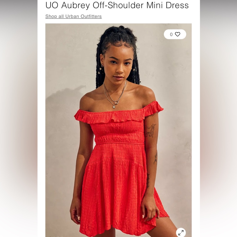 UO Aubrey Off-Shoulder Mini Dress